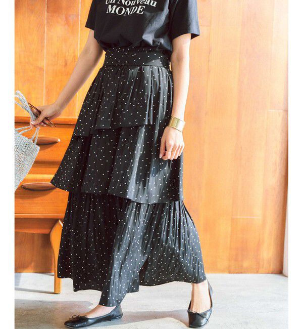 組曲「【入江未悠さんコラボ】ギャザーライトデシンティアード スカート」|スカート|