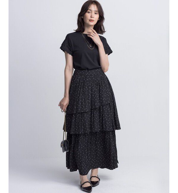 組曲「【入江未悠さんコラボ】ギャザーライトデシンティアード スカート」|スカート|