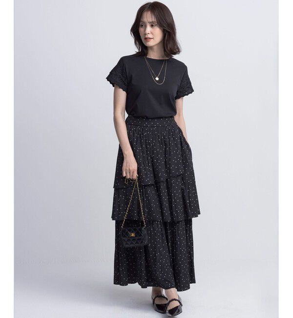 組曲「【入江未悠さんコラボ】ギャザーライトデシンティアード スカート」|スカート|