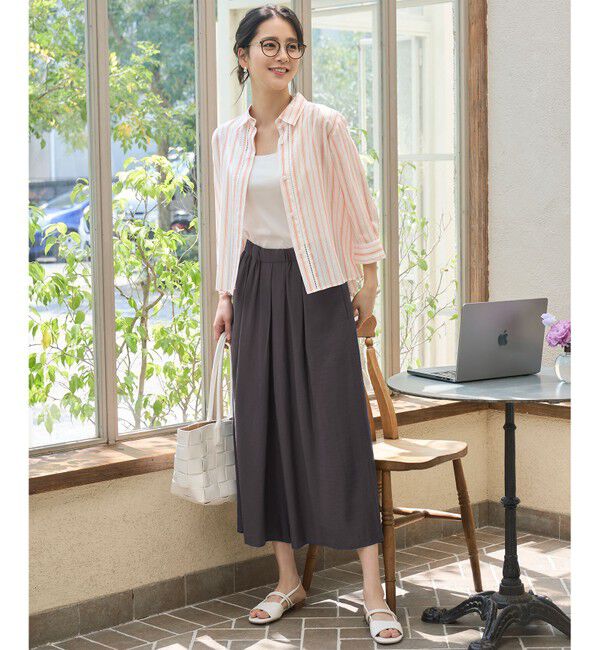 自由区「【セットアップ対応】エアリーツイルキュロット パンツ」|キュロット|