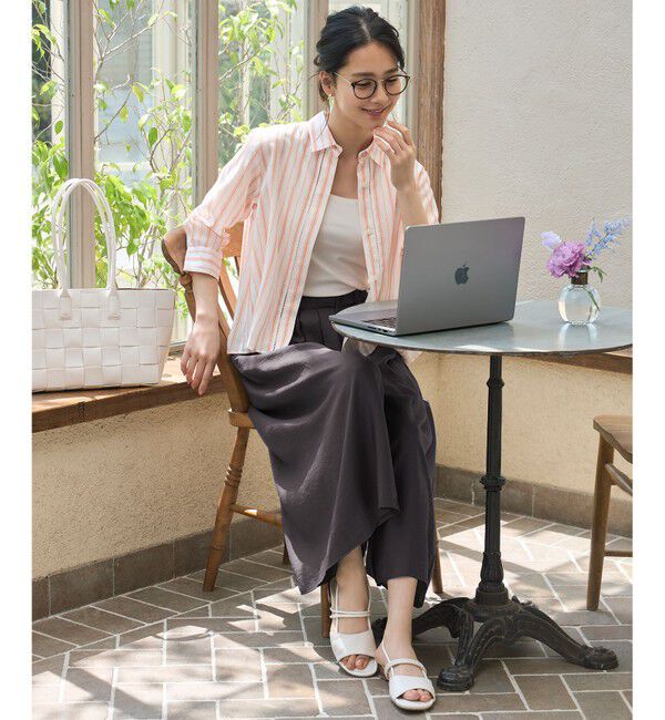 自由区「【セットアップ対応】エアリーツイルキュロット パンツ」|キュロット|