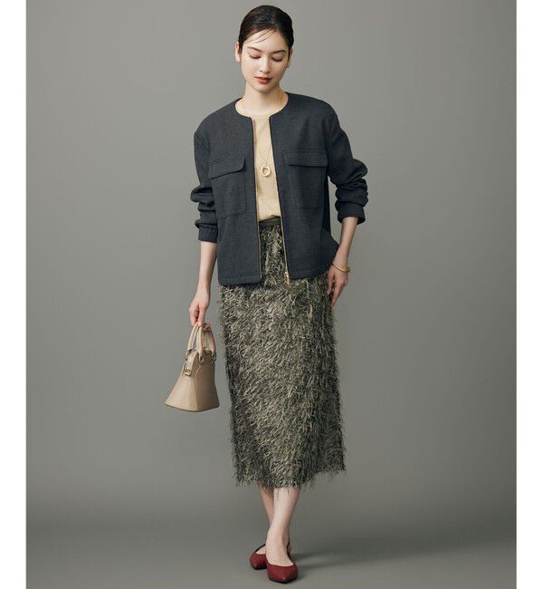 自由区「ライトブッチャーノーカラー ブルゾン」|ブルゾン・スタジャン|