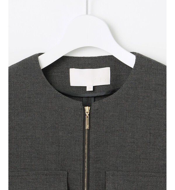 自由区「ライトブッチャーノーカラー ブルゾン」|ブルゾン・スタジャン|