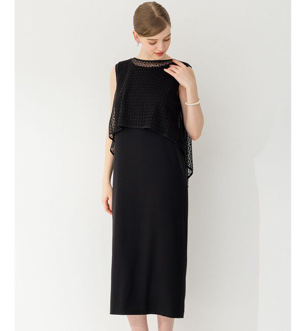 23区「【APPLAUDIR】クリスタルフラワーコンビ ドレス」|ドレス|ブラック系