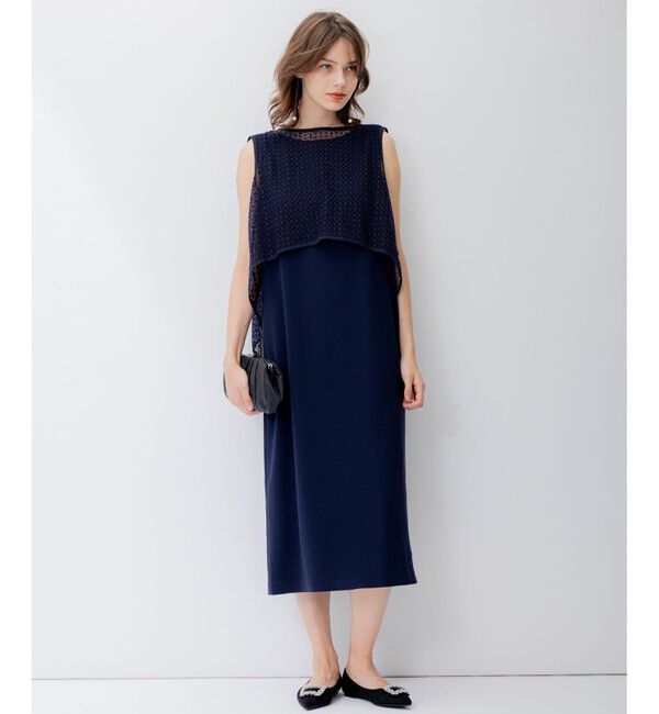 23区「【APPLAUDIR】クリスタルフラワーコンビ ドレス」|ドレス|