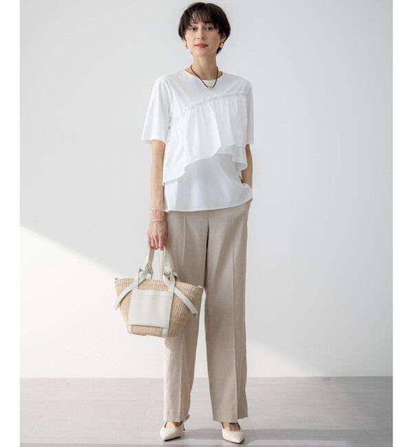 23区「【セットアップ対応/防シワ性/洗える】アイアスマットストレッチ セミワイド パンツ」|その他|