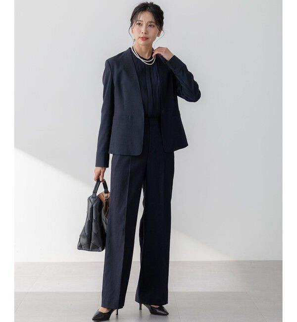 23区「【セットアップ対応/防シワ性/洗える】アイアスマットストレッチ セミワイド パンツ」|その他|