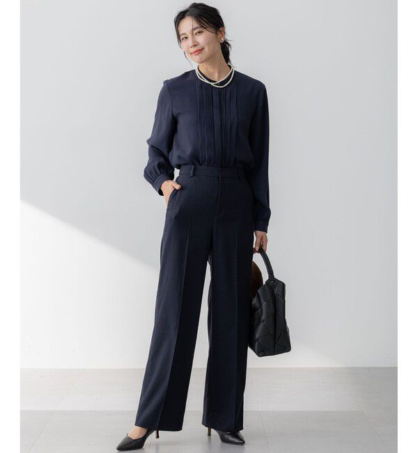 23区「【セットアップ対応/防シワ性/洗える】アイアスマットストレッチ セミワイド パンツ」|その他|