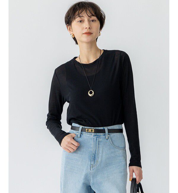 23区「【Oggi5月号掲載/洗える】シアー レイヤード TEE」|Tシャツ・カットソー|ブラック系