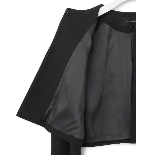 23区「【APPLAUDIR】バックサテンジョーゼット ジャケット」|ノーカラージャケット|