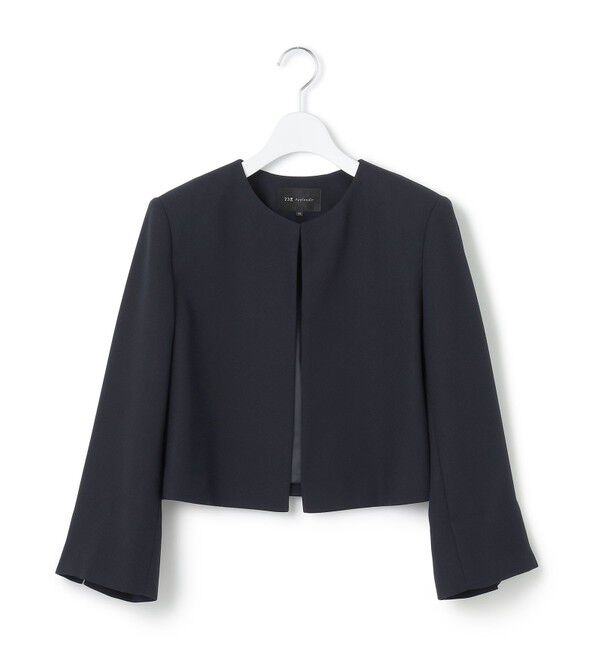 23区「【APPLAUDIR】バックサテンジョーゼット ジャケット」|ノーカラージャケット|