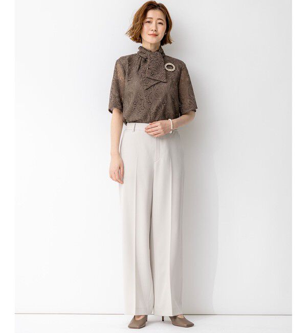 23区「【APPLAUDIR】Brocheリボンブーケレース ブラウス」|シャツ・ブラウス|