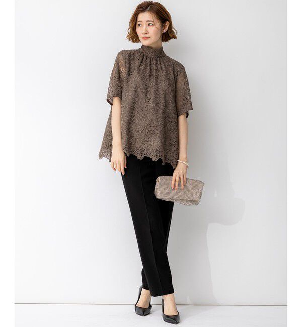 23区「【APPLAUDIR】Brocheリボンブーケレース ブラウス」|シャツ・ブラウス|