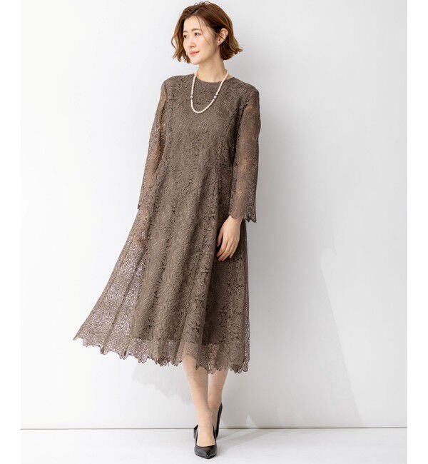 23区「【APPLAUDIR】Brocheリボンブーケレース ドレス」|ドレス|