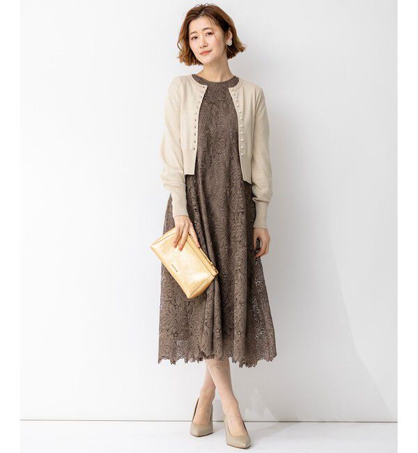 23区「【APPLAUDIR】Brocheリボンブーケレース ドレス」|ドレス|