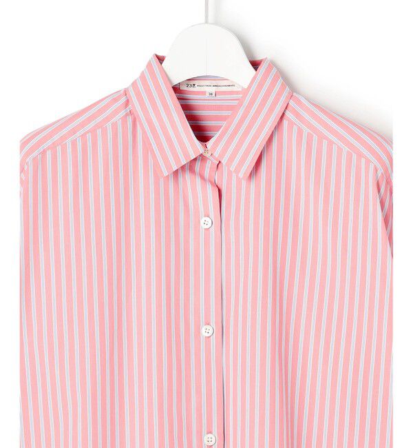 23区「【Oggi掲載】CANCLINI レギュラーカラー ストライプ クロップドシャツ」|シャツ・ブラウス|