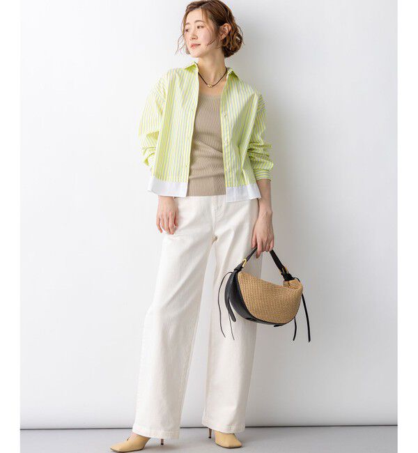 23区「【Oggi掲載】CANCLINI レギュラーカラー ストライプ クロップドシャツ」|シャツ・ブラウス|