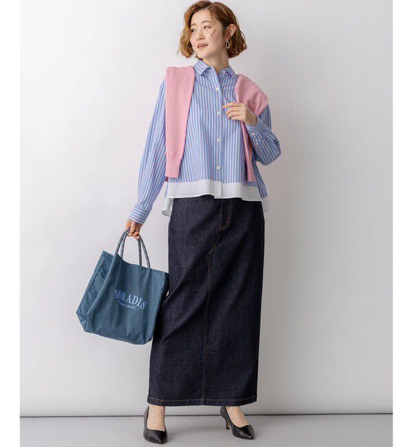 23区「【Oggi掲載】CANCLINI レギュラーカラー ストライプ クロップドシャツ」|シャツ・ブラウス|