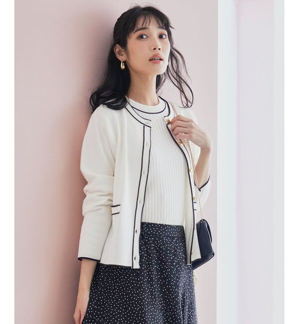 ANY SIS「【花粉リリース】ラインポイント カーディガン」|カーディガン|オフ