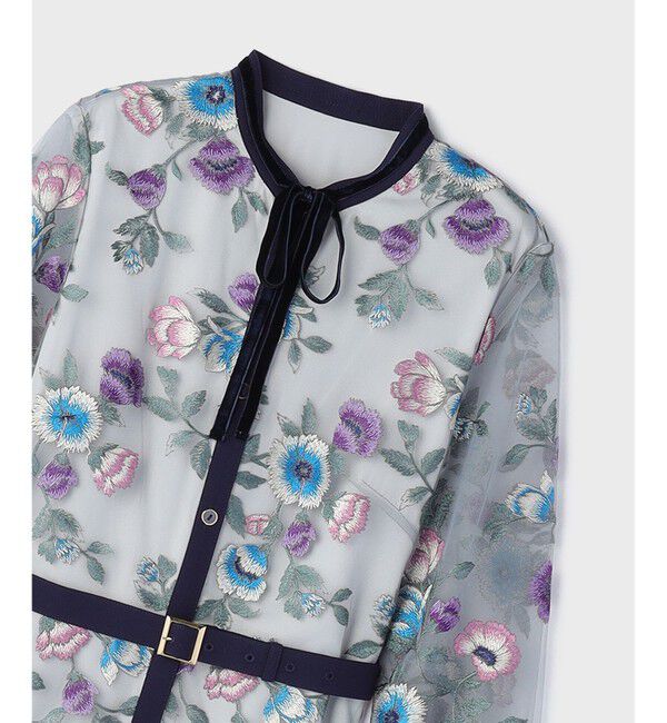 GRACE CONTINENTAL「マルチ刺繍フレアワンピース」|ワンピース|