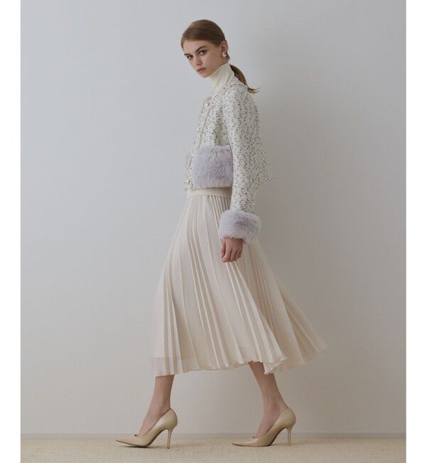 GRACE CONTINENTAL「ツイードコンビジャケット」|ノーカラージャケット|キナリ