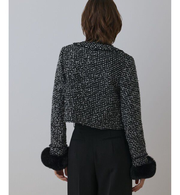 GRACE CONTINENTAL「ツイードコンビジャケット」|ノーカラージャケット|