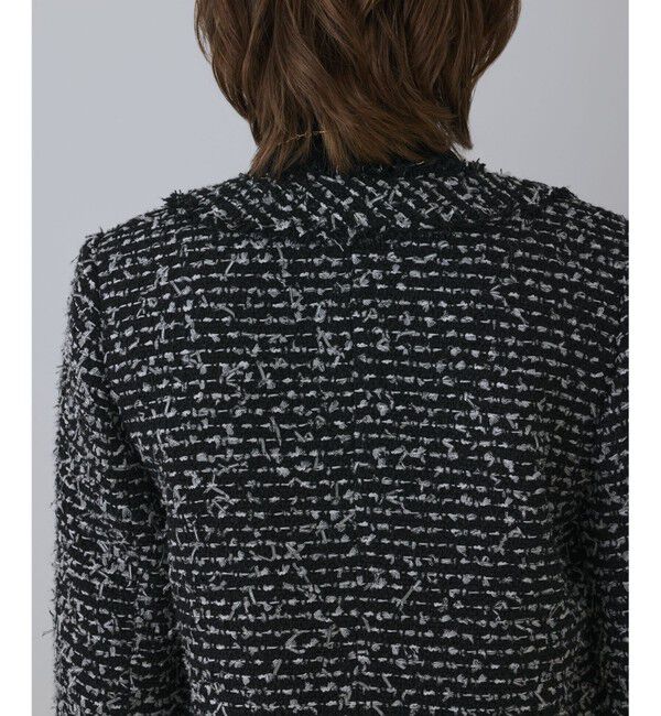 GRACE CONTINENTAL「ツイードコンビジャケット」|ノーカラージャケット|