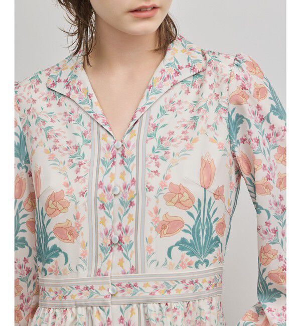 GRACE CONTINENTAL「フラワーパターンプリントワンピース」|ワンピース|