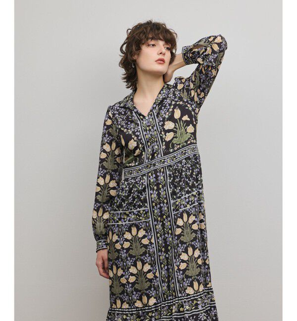 GRACE CONTINENTAL「フラワーパターンプリントワンピース」|ワンピース|