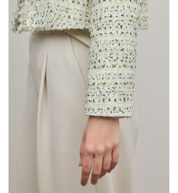 GRACE CONTINENTAL「ミックスツイードジャケット」|ノーカラージャケット|