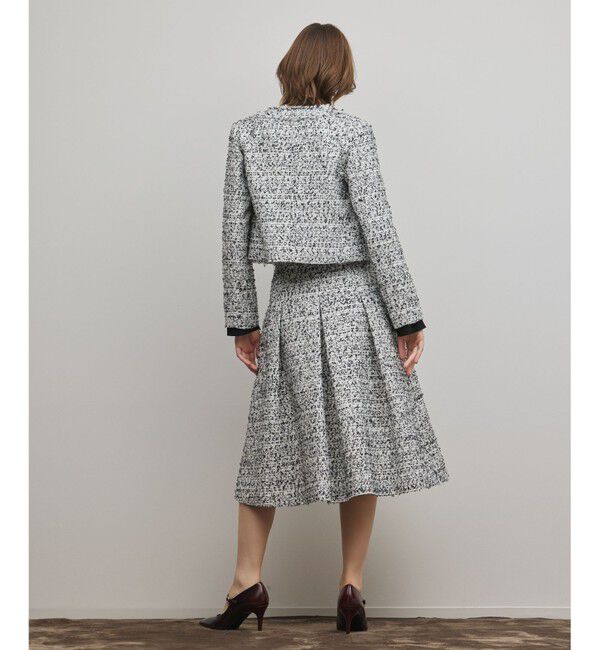 GRACE CONTINENTAL「ミックスツイードジャケット」|ノーカラージャケット|