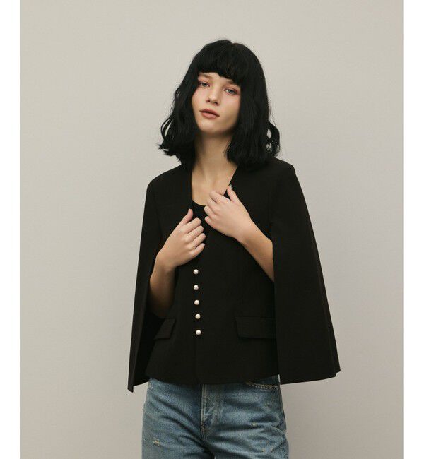 Diagram「トリアセケープスリーブジャケット」|ノーカラージャケット|ブラック