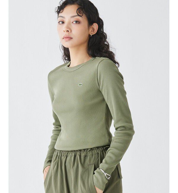 LACOSTE「ワンポイントリブニットスリムセーター」|Tシャツ・カットソー|