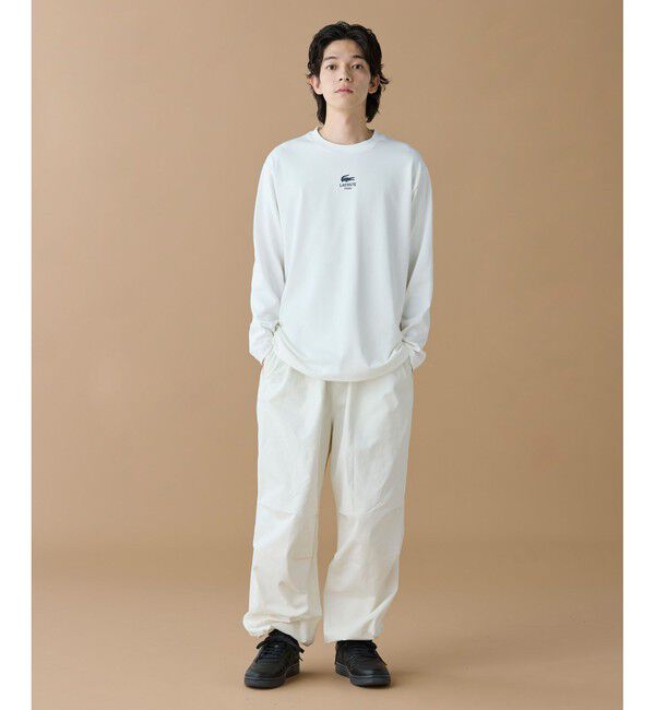 LACOSTE「オーバーサイズ PARISロゴ ヘビーウェイト 長袖Tシャツ / ロンT」|Tシャツ・カットソー|