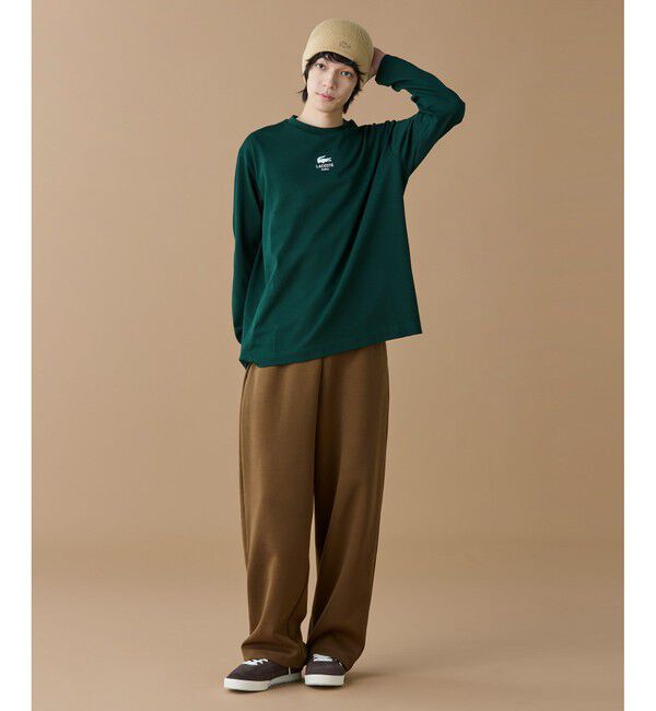 LACOSTE「オーバーサイズ PARISロゴ ヘビーウェイト 長袖Tシャツ / ロンT」|Tシャツ・カットソー|