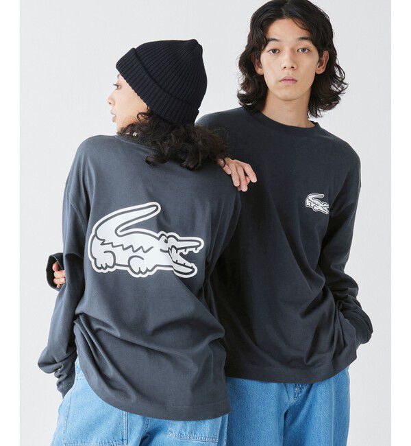 LACOSTE「【オンライン限定】LACOSTE オーバーサイズ バックプリント ロングスリーブTシャツ」|Tシャツ・カットソー|チャコール