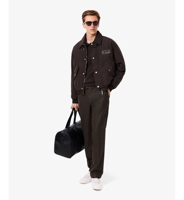 LACOSTE「ウールブレンドヘリンボーンパンツ」|スラックス|