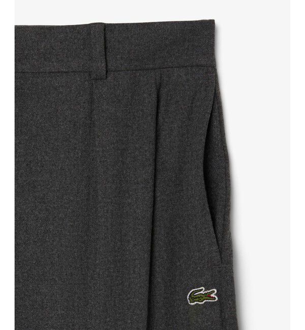 LACOSTE「オーバーサイズフランネル タックワイドパンツ」|チノ|