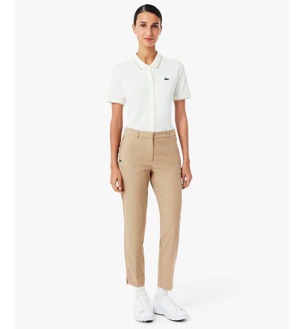 LACOSTE「UVカット 吸水速乾 ウルトラドライ スリムフィットストレッチゴルフパンツ」|チノ|