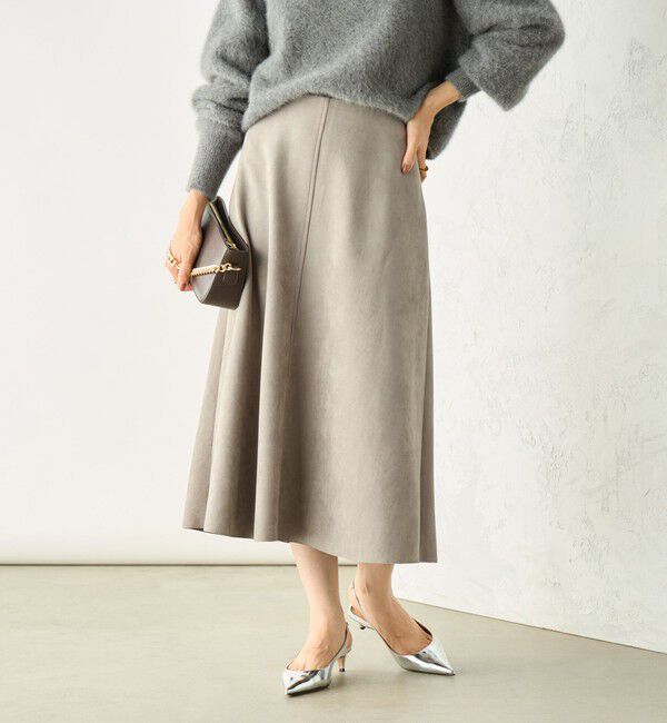NOLLEY'S sophi「スエードダンボールフレアスカート」|フレア|カーキ