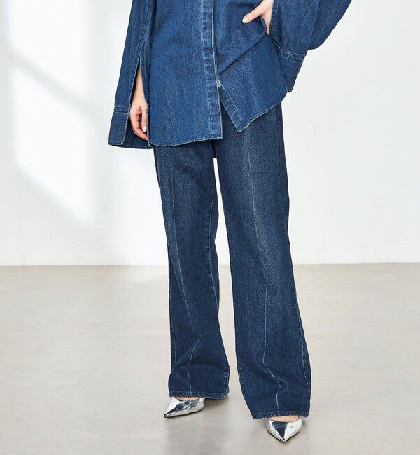 Rie Miller「【RM denim】センタープレスハイウエストデニム」|デニム|