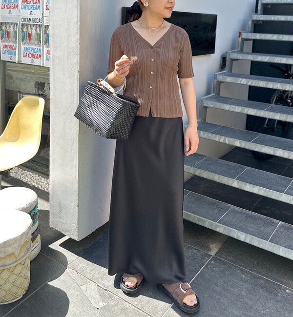 Rie Miller「《手洗い可能》ランダムテレコ2WAYカーディガン」|カーディガン|