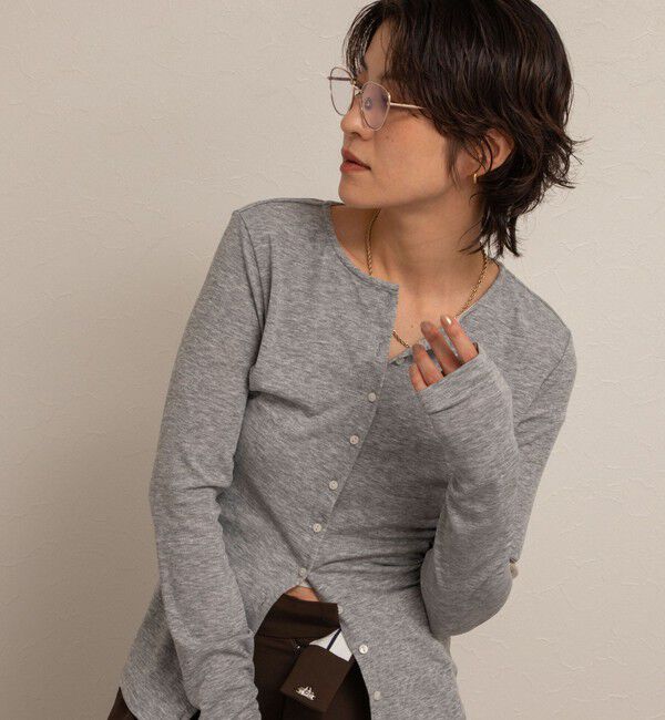 NOLLEY'S「【MAQWEL/マクウェル】リブクルーネックカーディガン」|カーディガン|