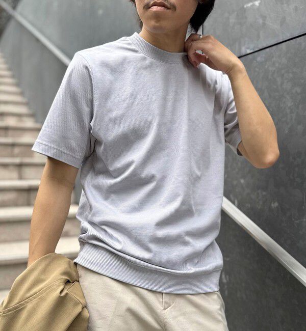 NOLLEY'S goodman「《ビジカジ対応》セミシルケットスムース ボーダードレスTシャツ 25SS」|Tシャツ・カットソー|ホワイト系その他