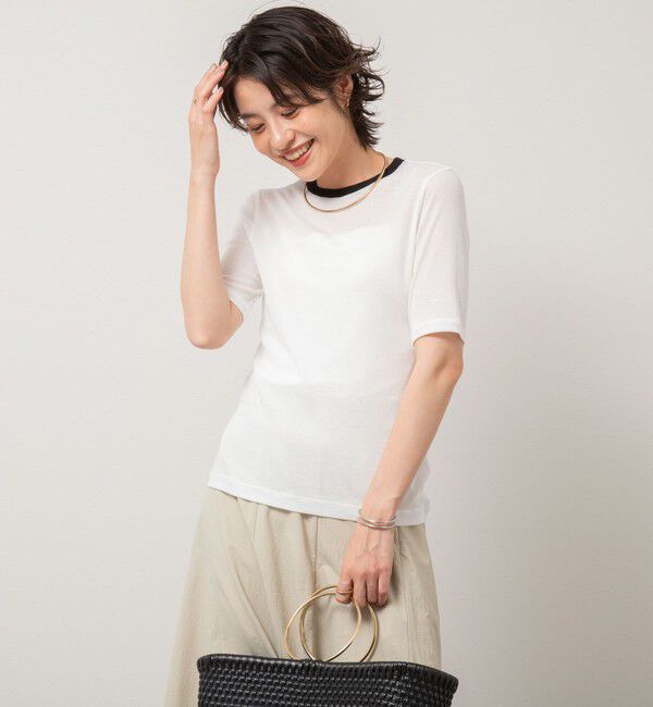 NOLLEY'S sophi「シアー配色トリミング半袖Tシャツ」|Tシャツ・カットソー|
