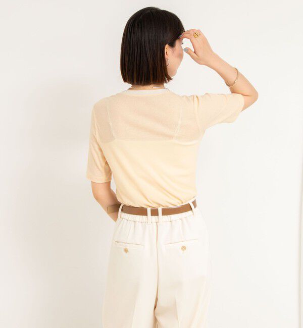 NOLLEY'S sophi「シアー配色トリミング半袖Tシャツ」|Tシャツ・カットソー|