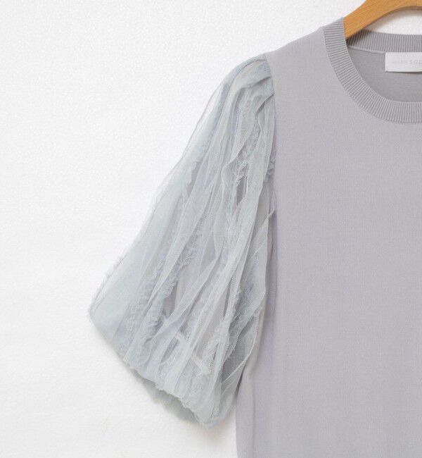 NOLLEY'S sophi「《手洗い可能》袖チュールプルオーバーニット」|ニット・セーター|