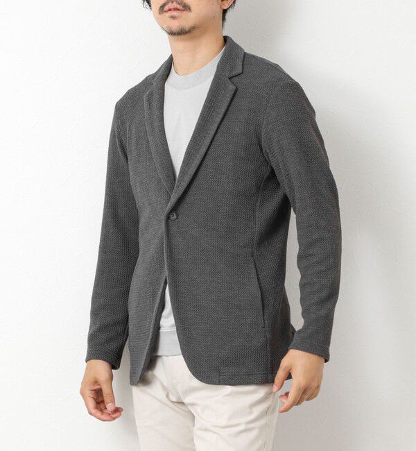 Stutostein「《ビジカジ対応》Relax Jogger Jersey ウォッシャブルテーラーCD」|カーディガン|ミディアムグレー