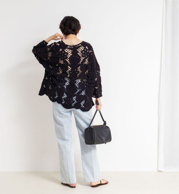 Rie Miller「《手洗い可能》レース刺繍7分袖ボレロ」|カーディガン|