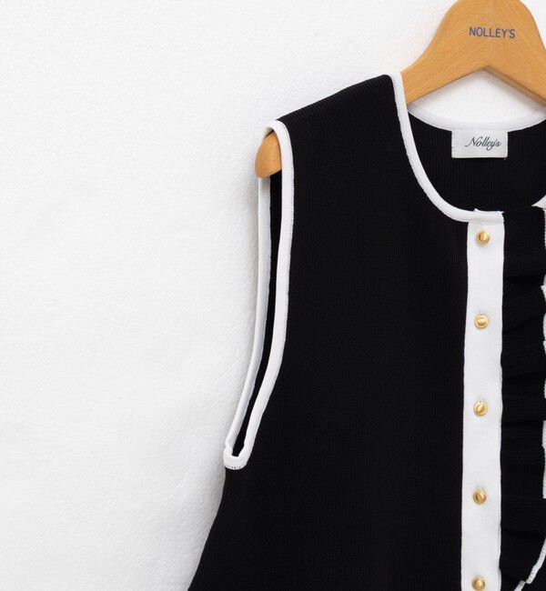 NOLLEY'S「【追加】《手洗い可能》フリル付きペプラムベスト」|ベスト・ジレ|
